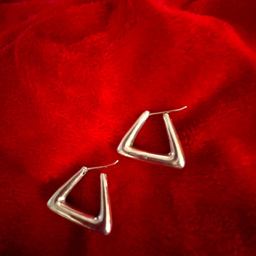 ZINA Vintage Sterling Silver 925 Triangular Earrings